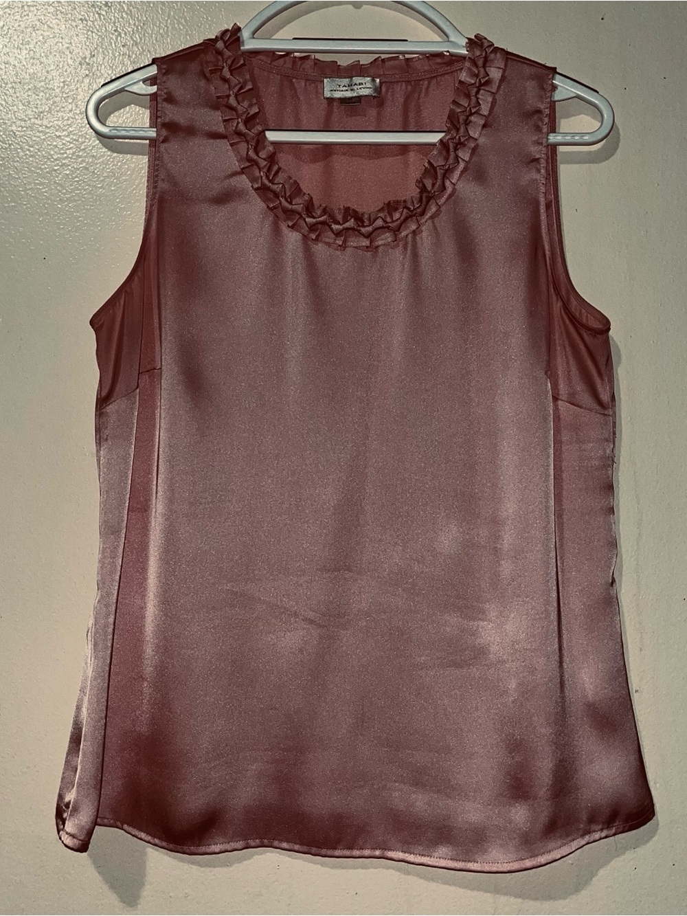 New TAHARI Arthur S. Levine Pink Camisole- Bow On Each Ruffle- Breast Darts